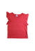 A Red Sleeveless Tops from Petit Bateau in size 6T for girl. (Front View)