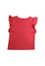 A Red Sleeveless Tops from Petit Bateau in size 6T for girl. (Back View)