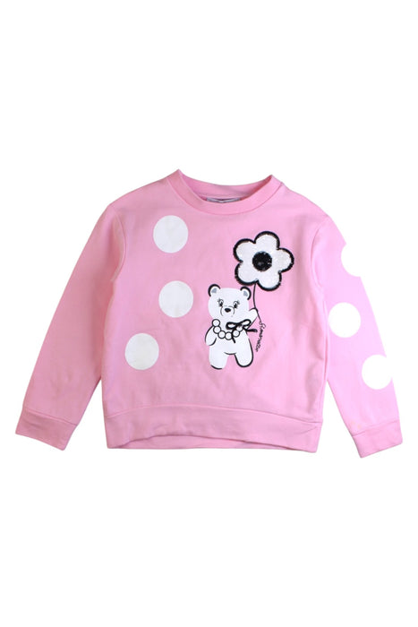 A Pink Crewneck Sweatshirts from Simonetta in size 5T for girl. (Front View)