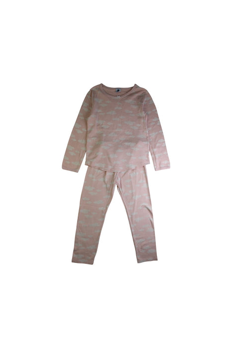 A Pink Pyjama Sets from Petit Bateau in size 6T for girl. (Front View)