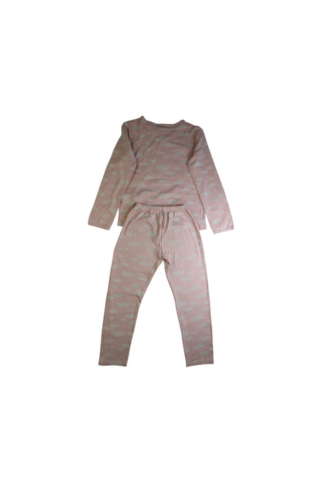A Pink Pyjama Sets from Petit Bateau in size 6T for girl. (Back View)