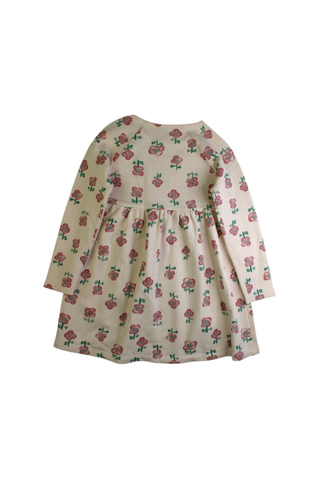 A Beige Long Sleeve Dresses from Petit Bateau in size 6T for girl. (Back View)