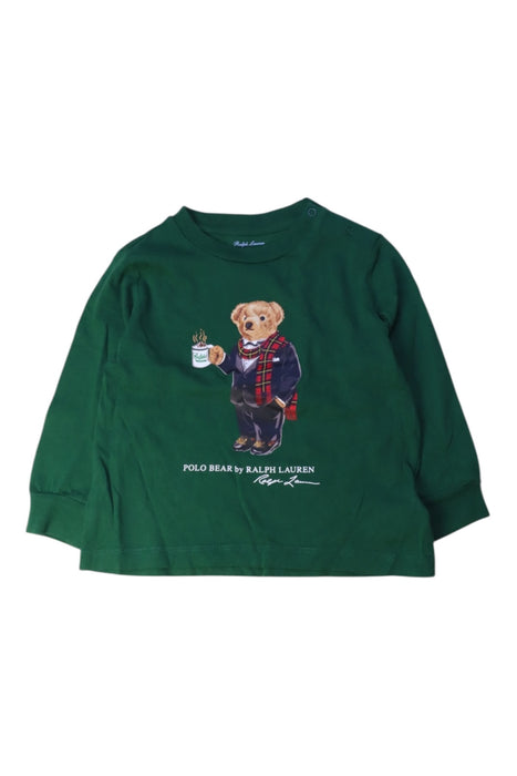 A Green Long Sleeve T Shirts from Ralph Lauren in size 6-12M for boy. (Front View)