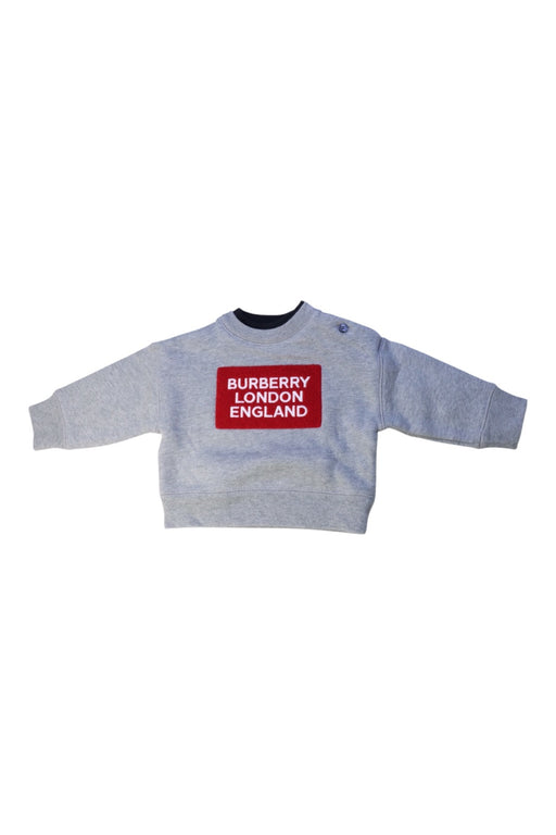 A Grey Crewneck Sweatshirts from Burberry in size 3-6M for boy. (Front View)