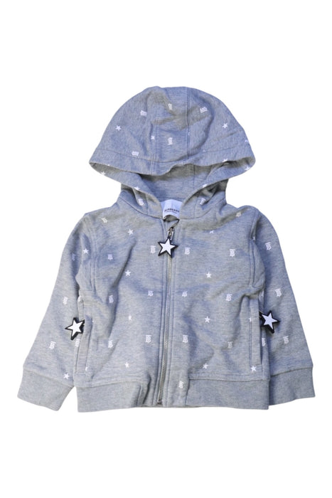 A Grey Zippered Sweatshirts from Burberry in size 6-12M for boy. (Front View)