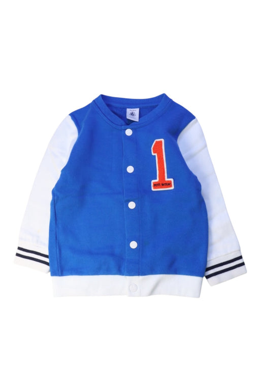A Blue Lightweight Jackets from Petit Bateau in size 12-18M for boy. (Front View)