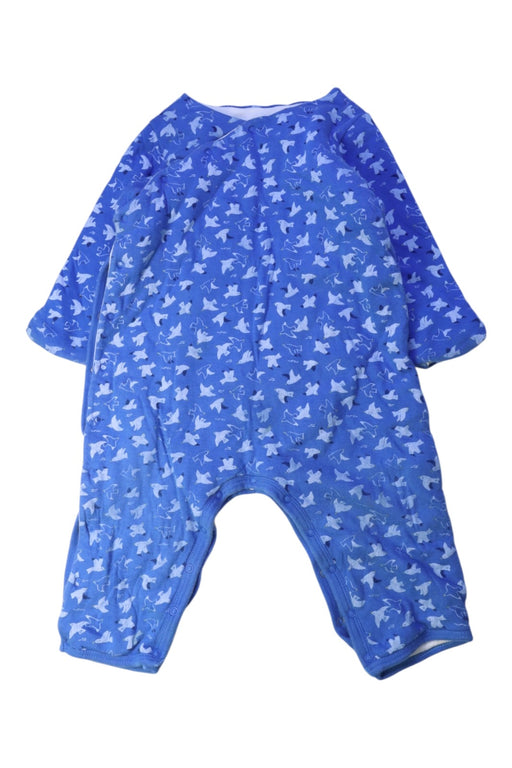A Blue Long Sleeve Rompers from Petit Bateau in size 12-18M for boy. (Front View)
