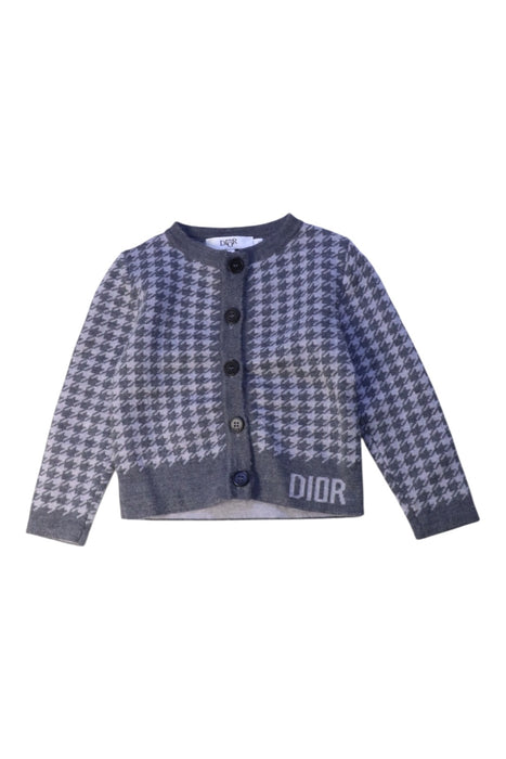 A Grey Cardigans from Dior in size 6-12M for girl. (Front View)