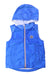 A Blue Outerwear Vests from Moncler in size 3T for neutral. (Front View)