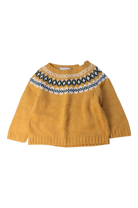 A Yellow Knit Sweaters from MiBONBoN in size 6-12M for boy. (Front View)