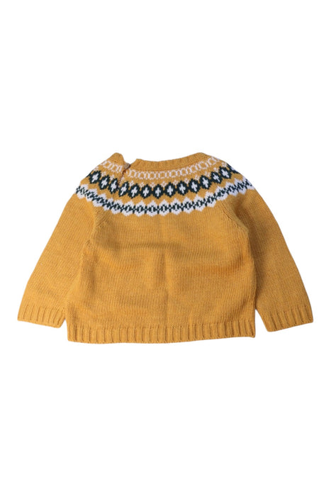 A Yellow Knit Sweaters from MiBONBoN in size 6-12M for boy. (Back View)