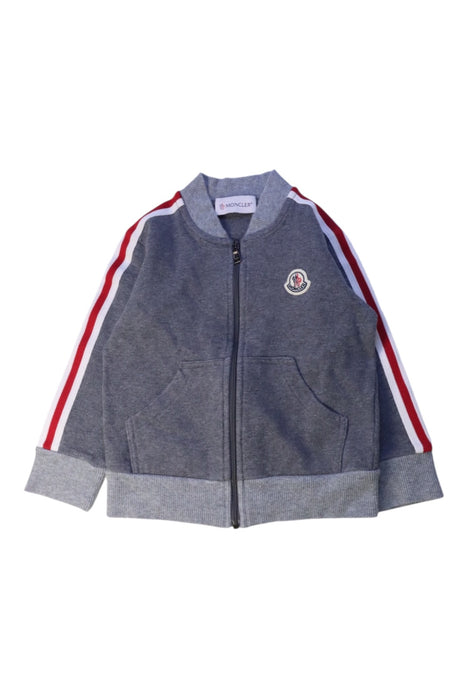 A Grey Lightweight Jackets from Moncler in size 18-24M for neutral. (Front View)
