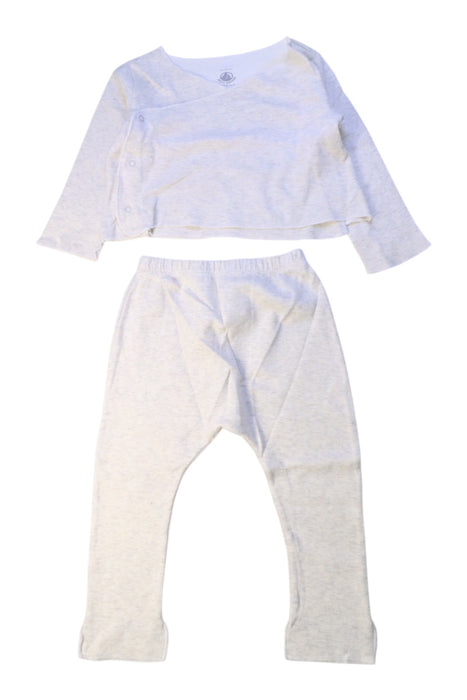 A White Pants Sets from Petit Bateau in size 12-18M for girl. (Front View)