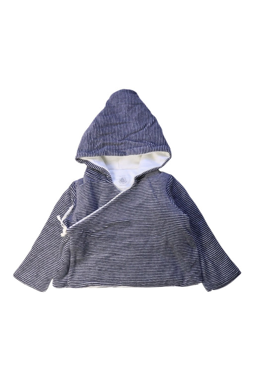 A Navy Hooded Sweatshirts from Petit Bateau in size 12-18M for boy. (Front View)