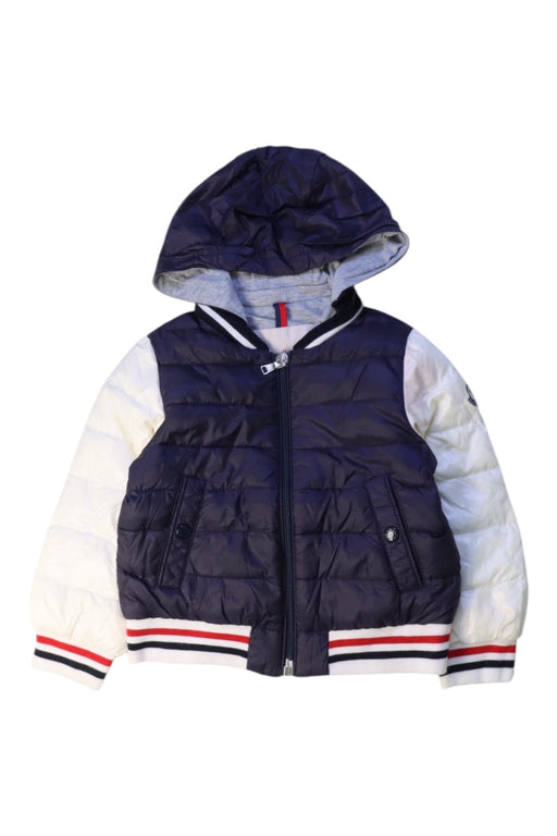 A Navy Puffer/Quilted Jackets from Moncler in size 18-24M for neutral. (Front View)