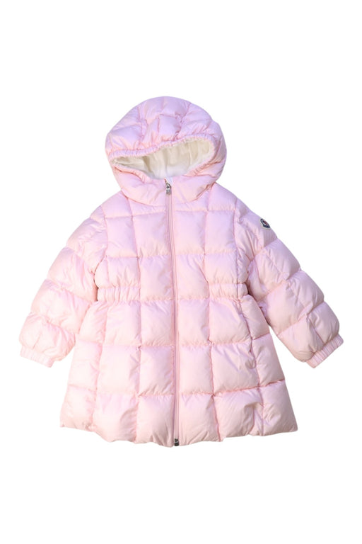 A Pink Puffer/Quilted Coats & Outerwear from Moncler in size 18-24M for neutral. (Front View)
