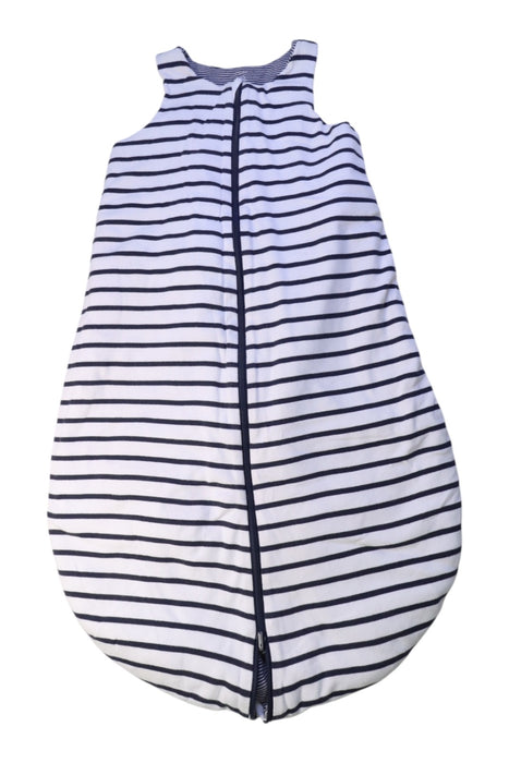 A Navy Sleepsacs from Petit Bateau in size 18-24M for neutral. (Front View)