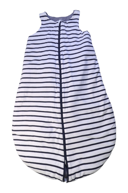 A Navy Sleepsacs from Petit Bateau in size 18-24M for neutral. (Front View)