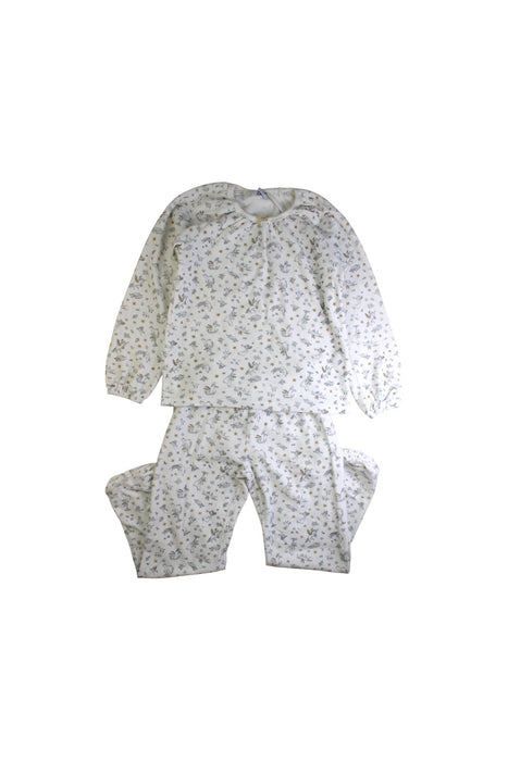 A White Pyjama Sets from Petit Bateau in size 10Y for girl. (Front View)
