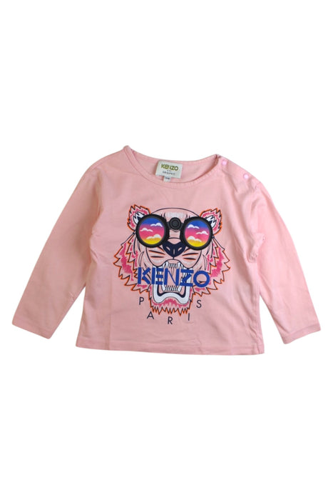 A Pink Long Sleeve T Shirts from Kenzo in size 2T for girl. (Front View)