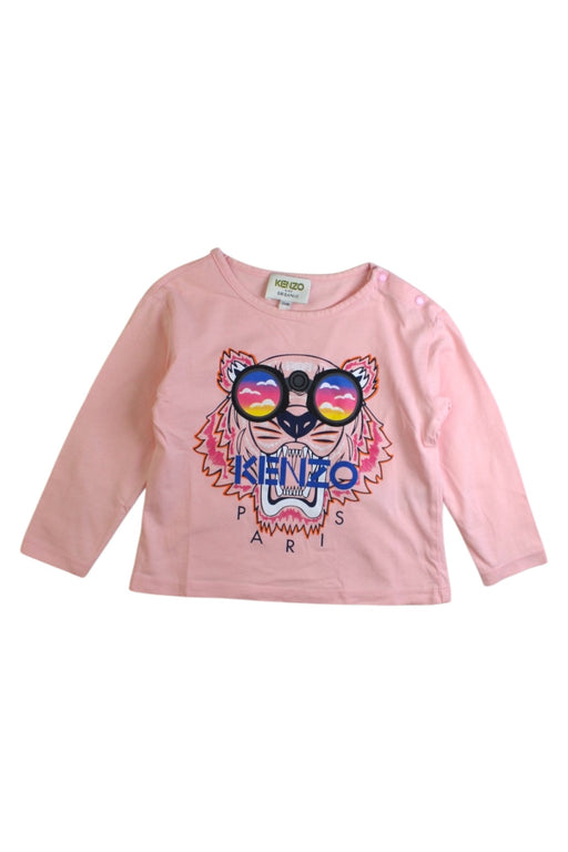 A Pink Long Sleeve T Shirts from Kenzo in size 2T for girl. (Front View)