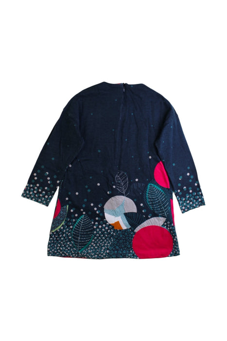 A Navy Long Sleeve Dresses from Catimini in size 3T for girl. (Back View)