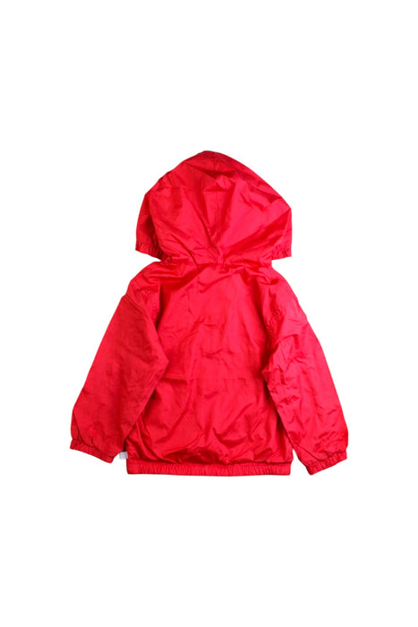 A Red Rain Jackets from La Compagnie des Petits in size 18-24M for girl. (Back View)