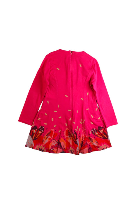 A Pink Long Sleeve Dresses from Catimini in size 4T for girl. (Back View)