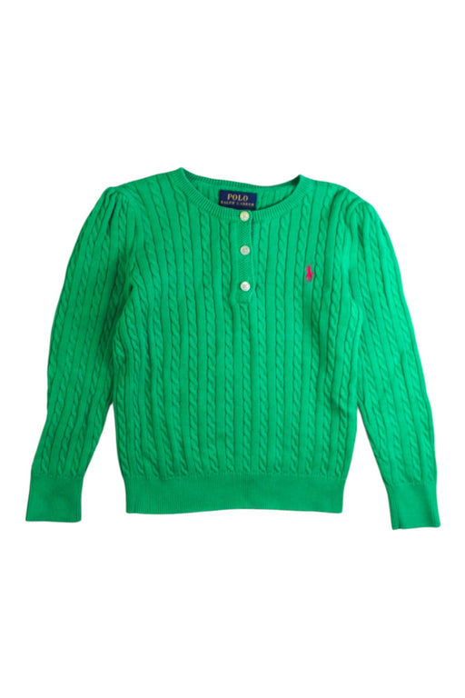 A Green Knit Sweaters from Polo Ralph Lauren in size 5T for girl. (Front View)