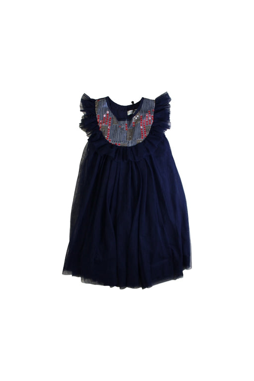 A Navy Sleeveless Dresses from Copenhagen Delights in size 6T for girl. (Front View)
