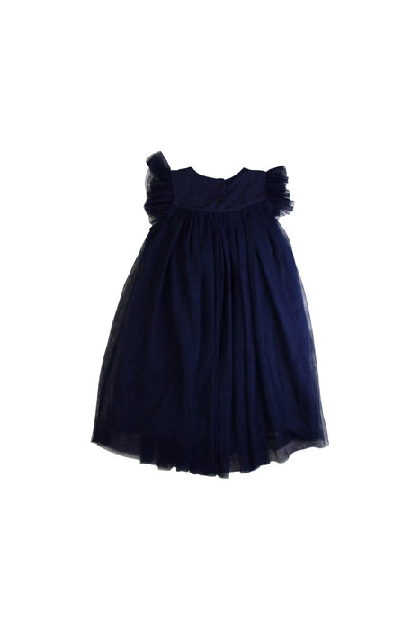 A Navy Sleeveless Dresses from Copenhagen Delights in size 6T for girl. (Back View)