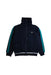 A Navy Zippered Sweatshirts from Lacoste in size 8Y for boy. (Front View)