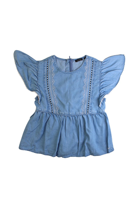 A Blue Sleeveless Tops from IKKS in size 8Y for girl. (Front View)