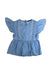 A Blue Sleeveless Tops from IKKS in size 8Y for girl. (Front View)