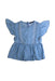 A Blue Sleeveless Tops from IKKS in size 8Y for girl. (Front View)