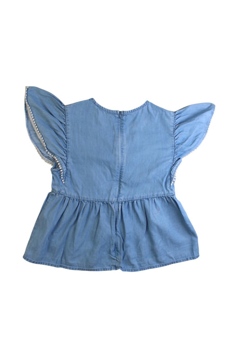 A Blue Sleeveless Tops from IKKS in size 8Y for girl. (Back View)