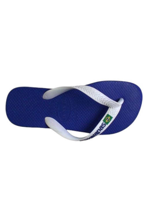A Blue Flip Flops from Havaianas in size 10Y for boy. (Front View)