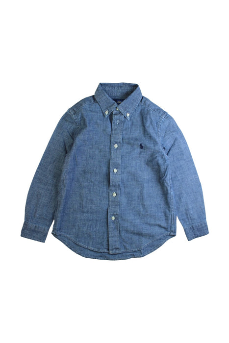 A Blue Long Sleeve Shirts from Ralph Lauren in size 5T for boy. (Front View)