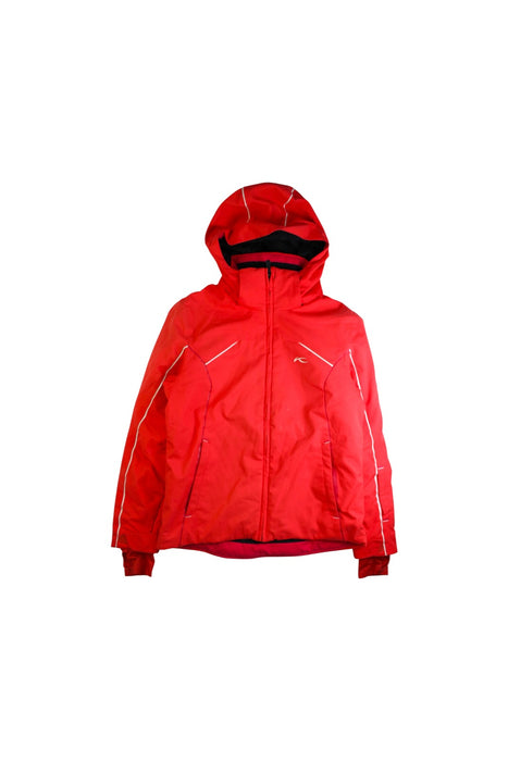 A Red Puffer/Quilted Jackets from KJUS in size 12Y for girl. (Front View)