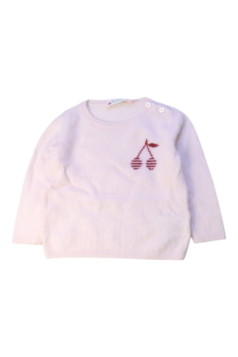 A White Knit Sweaters from Bonpoint in size 12-18M for girl. (Front View)