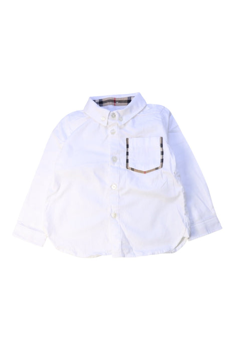 A White Long Sleeve Shirts from Burberry in size 12-18M for boy. (Front View)