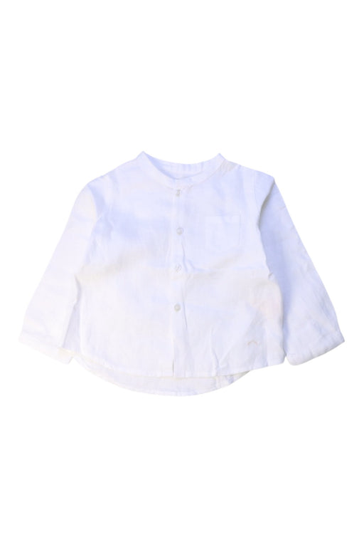 A White Long Sleeve Shirts from Nanos in size 6-12M for boy. (Front View)