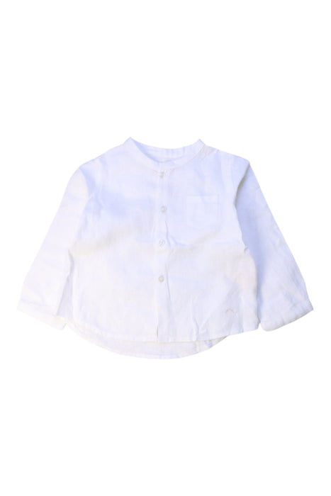 A White Long Sleeve Shirts from Nanos in size 6-12M for boy. (Front View)