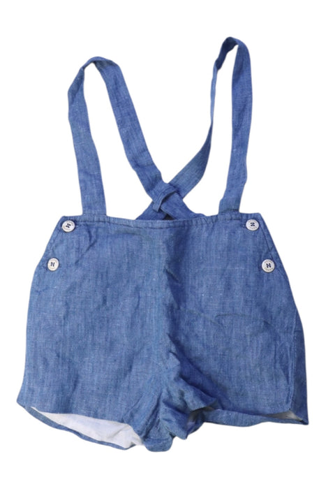A Blue Overall Shorts from Nanos in size 2T for boy. (Front View)