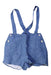 A Blue Overall Shorts from Nanos in size 2T for boy. (Front View)