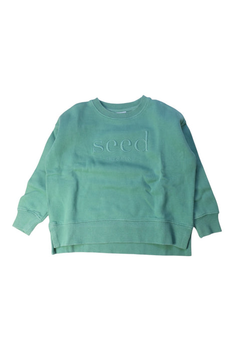 A Green Crewneck Sweatshirts from Seed in size 3T for boy. (Front View)