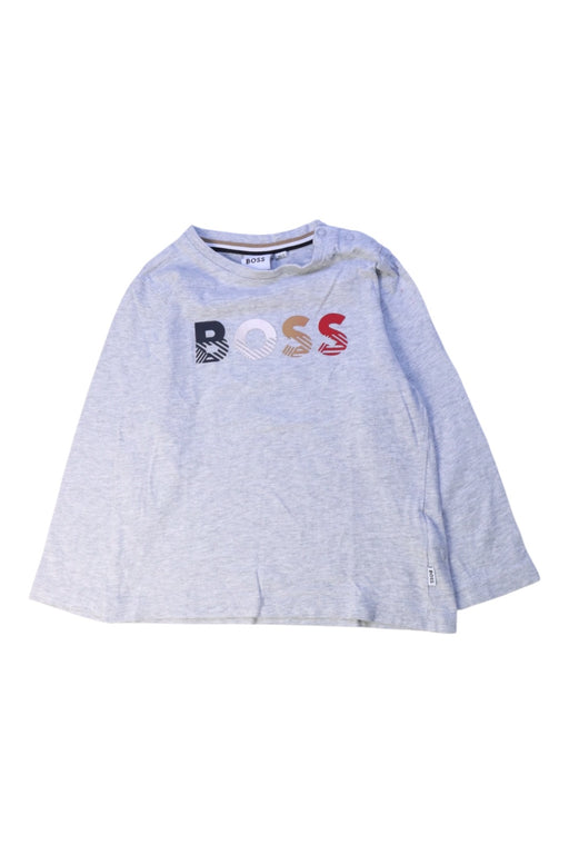 A Grey Long Sleeve T Shirts from Boss in size 3T for boy. (Front View)