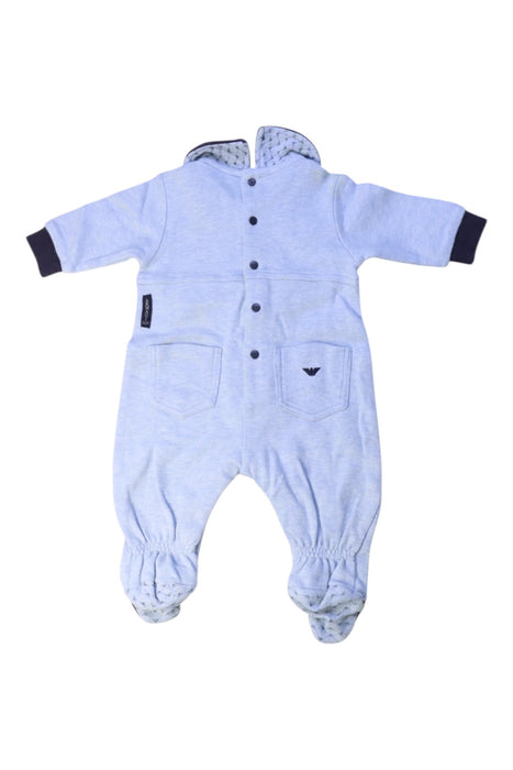 A Blue Long Sleeve Rompers from Armani in size 0-3M for boy. (Back View)