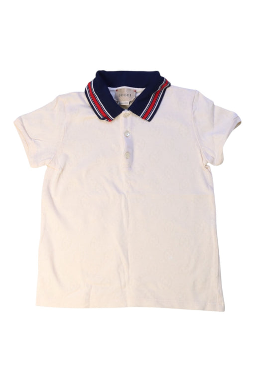 A White Short Sleeve Polos from Gucci in size 3T for boy. (Front View)
