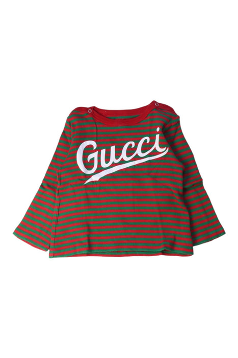 A Red Long Sleeve Tops from Gucci in size 3-6M for boy. (Front View)